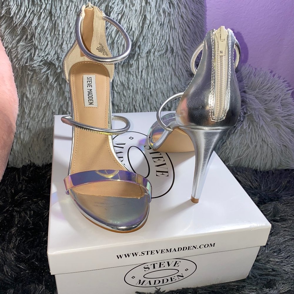 Silver Iridescent Heels